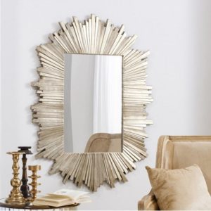 Hatfield Starburst Wall Mirror Rectangular In Dark Gold