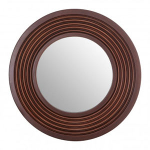 Coco Round Wall Bedroom Mirror In Brown Frame