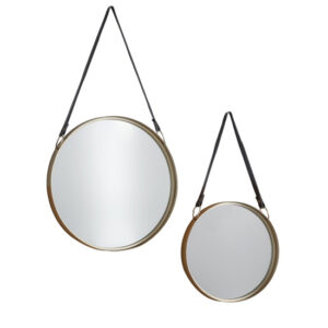 Morston Round Set Of 2 Wall Bedroom Mirrors In Gold Frame