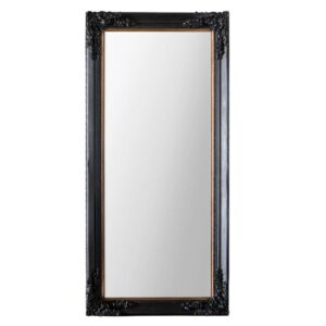 Hickory Bevelled Leaner Floor Mirror In Antique Black