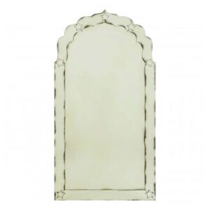 Raze Arched Star Detail Wall Mirror In Antique Brass Frame